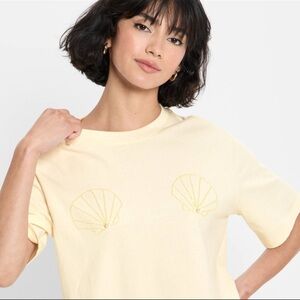 Short-Sleeve Seashell Beaded T-Shirt from Future Collective - NWT